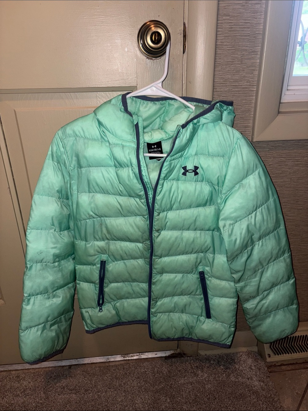 Under Armour Mint Green Girls' Hooded Puffer Jacket